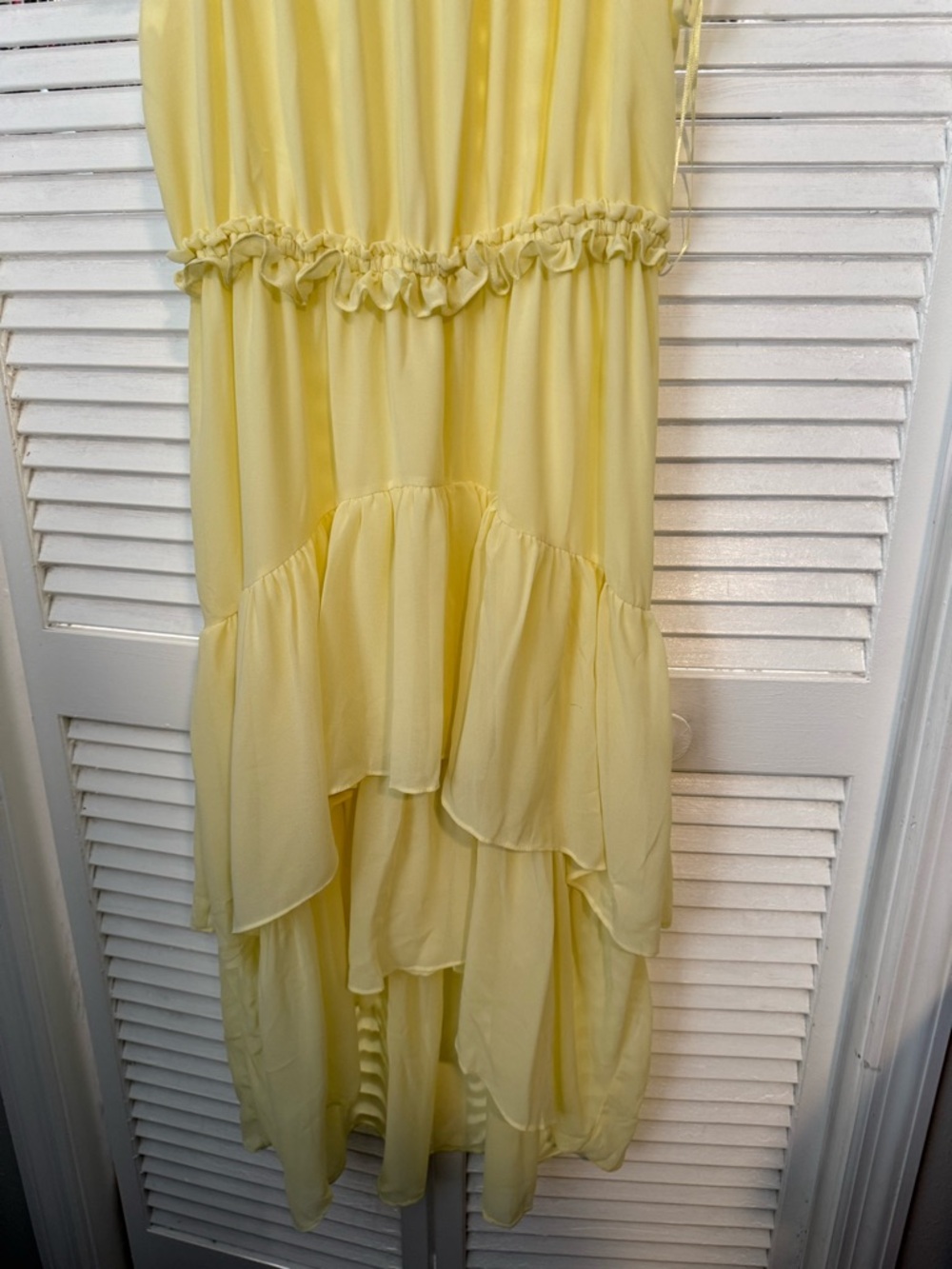 EVIE Yellow High-Low Ruffle Summer Dress - Picture 6 of 10